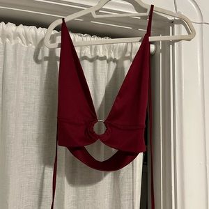 maroon halter top